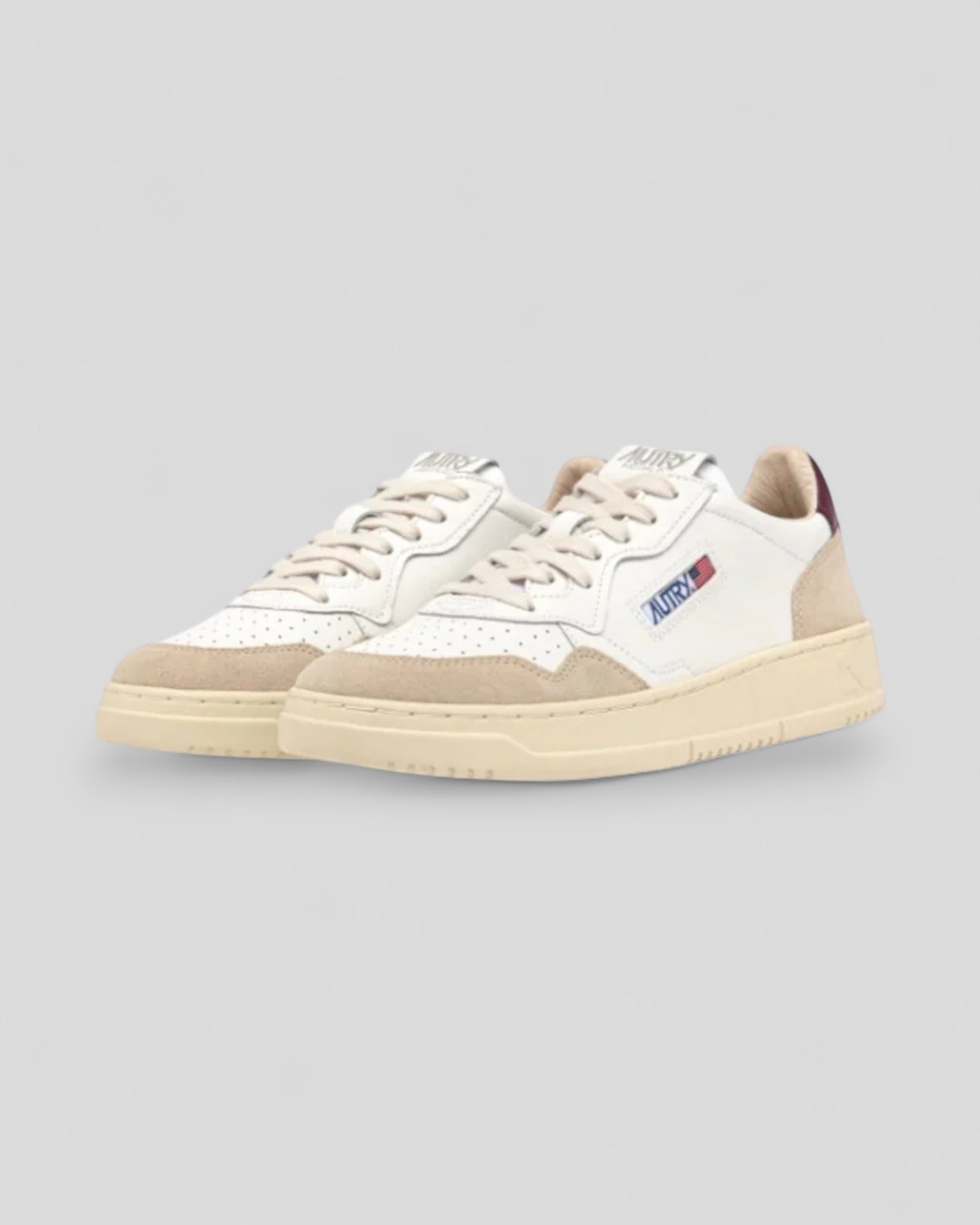 Autry || Medalist LS03 - Leat/Suede Wht/Wine - M’ Autry