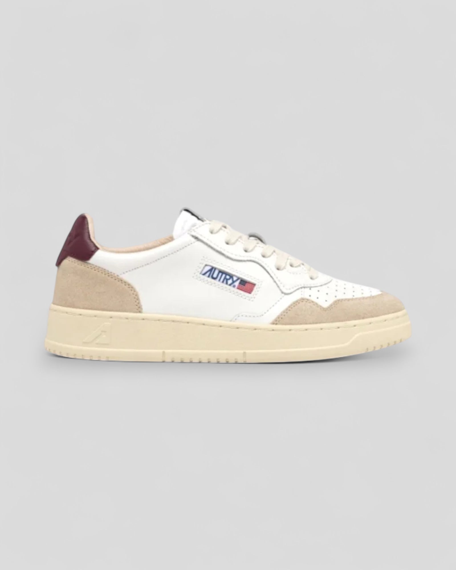 Autry || Medalist LS03 - Leat/Suede Wht/Wine - M’ Autry