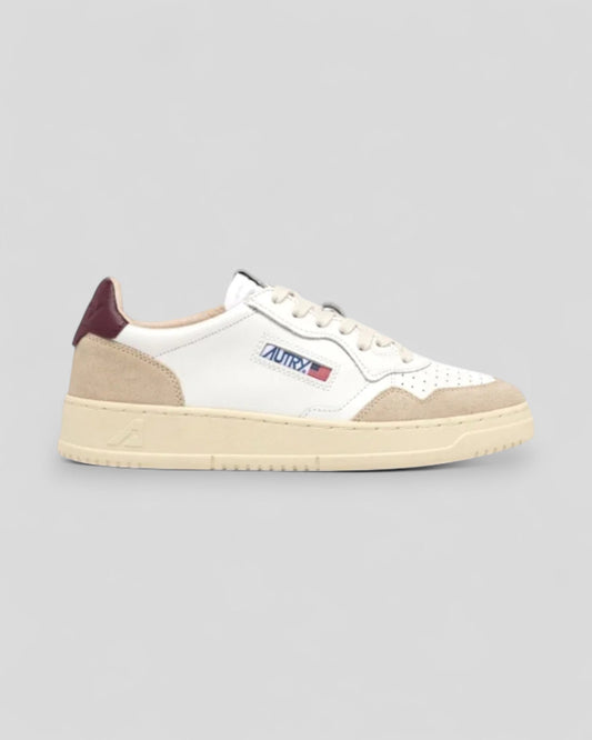 Autry || Medalist LS03 - Leat/Suede Wht/Wine - M’ Autry