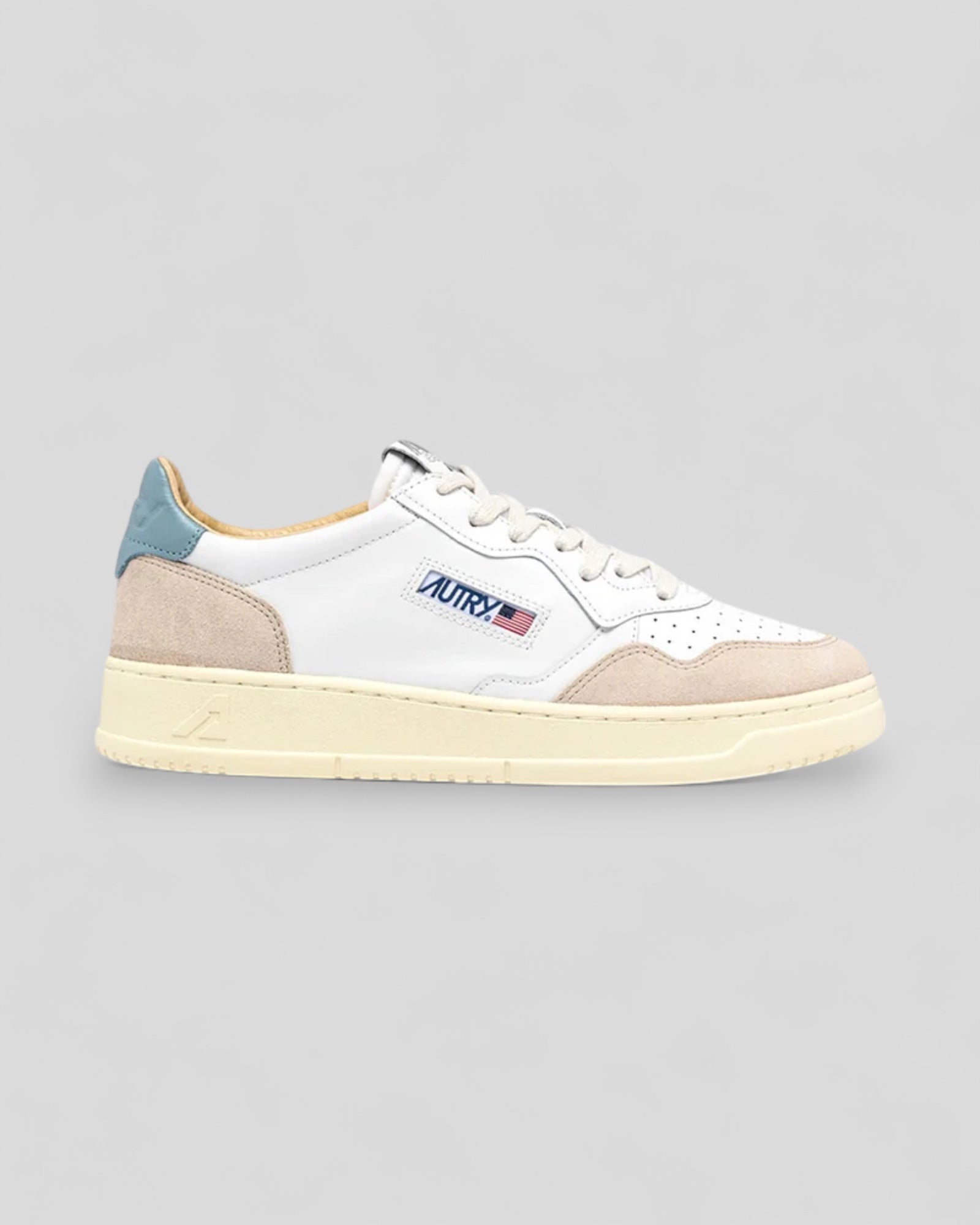 Autry || Medalist LS79 - Leat/Suede Wht/Slv Blue - M" Autry