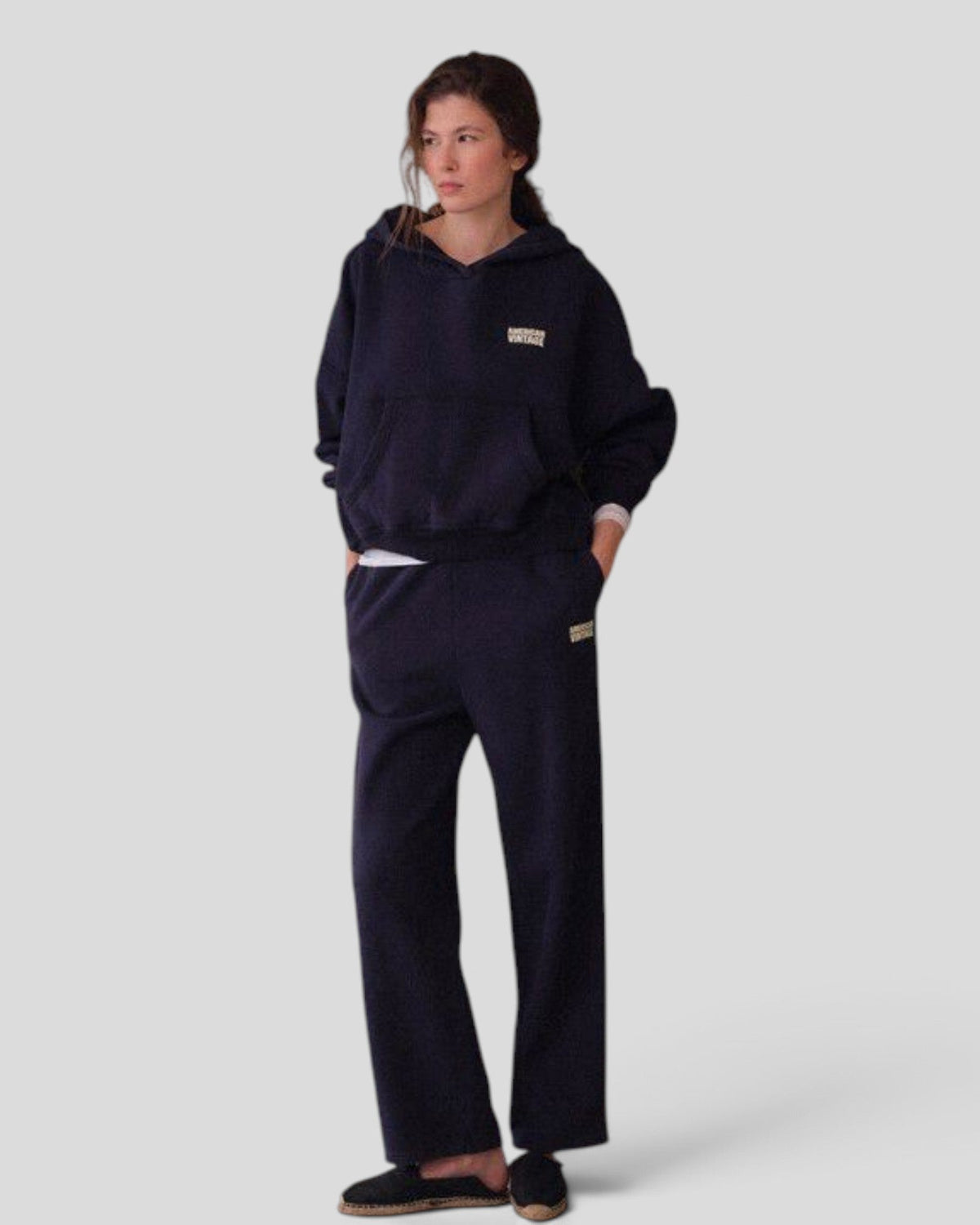 American Vintage || Plizzy Sweat Hoodie - Navy Vintage American Vintage