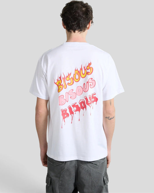 Bisous Bisous || Hot Bisous T-Shirt - White Bisous Skateboards