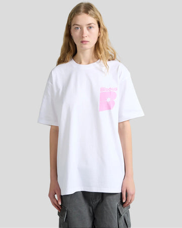 Bisous Bisous || Sunski T-Shirt - White/ Pink Bisous Skateboards