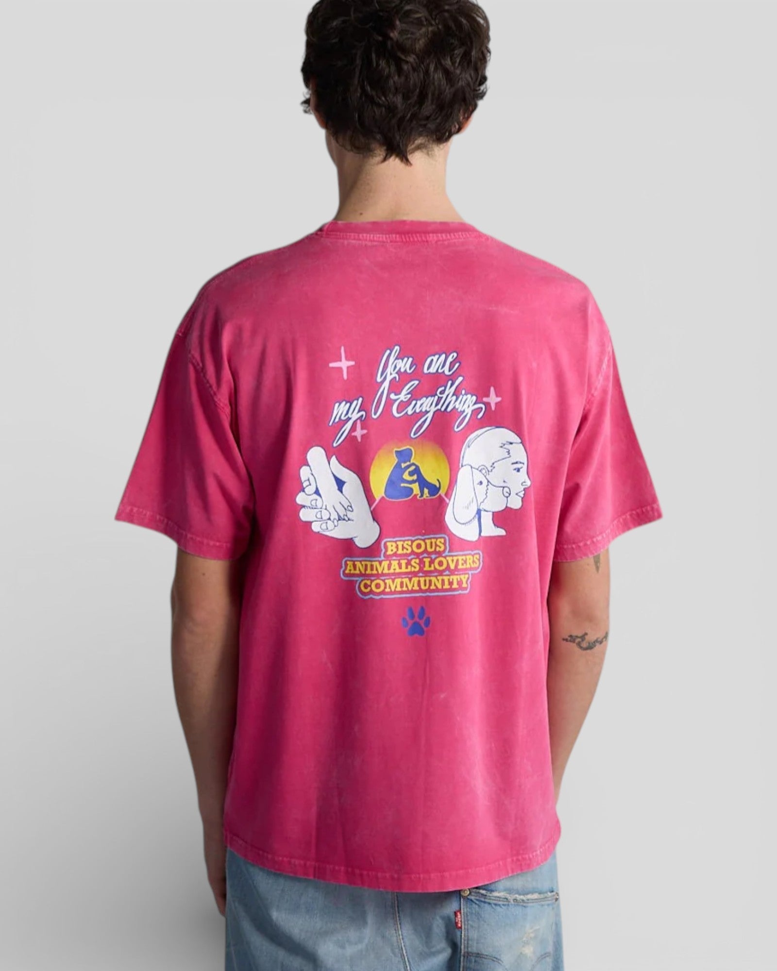 Bisous Skateboard || Pal 4 Life T-Shirt - Washed Pink Bisous Skateboards