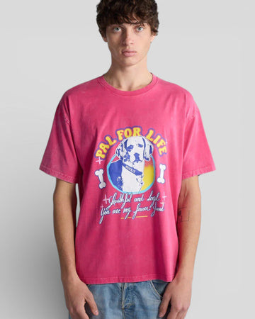 Bisous Skateboard || Pal 4 Life T-Shirt - Washed Pink Bisous Skateboards