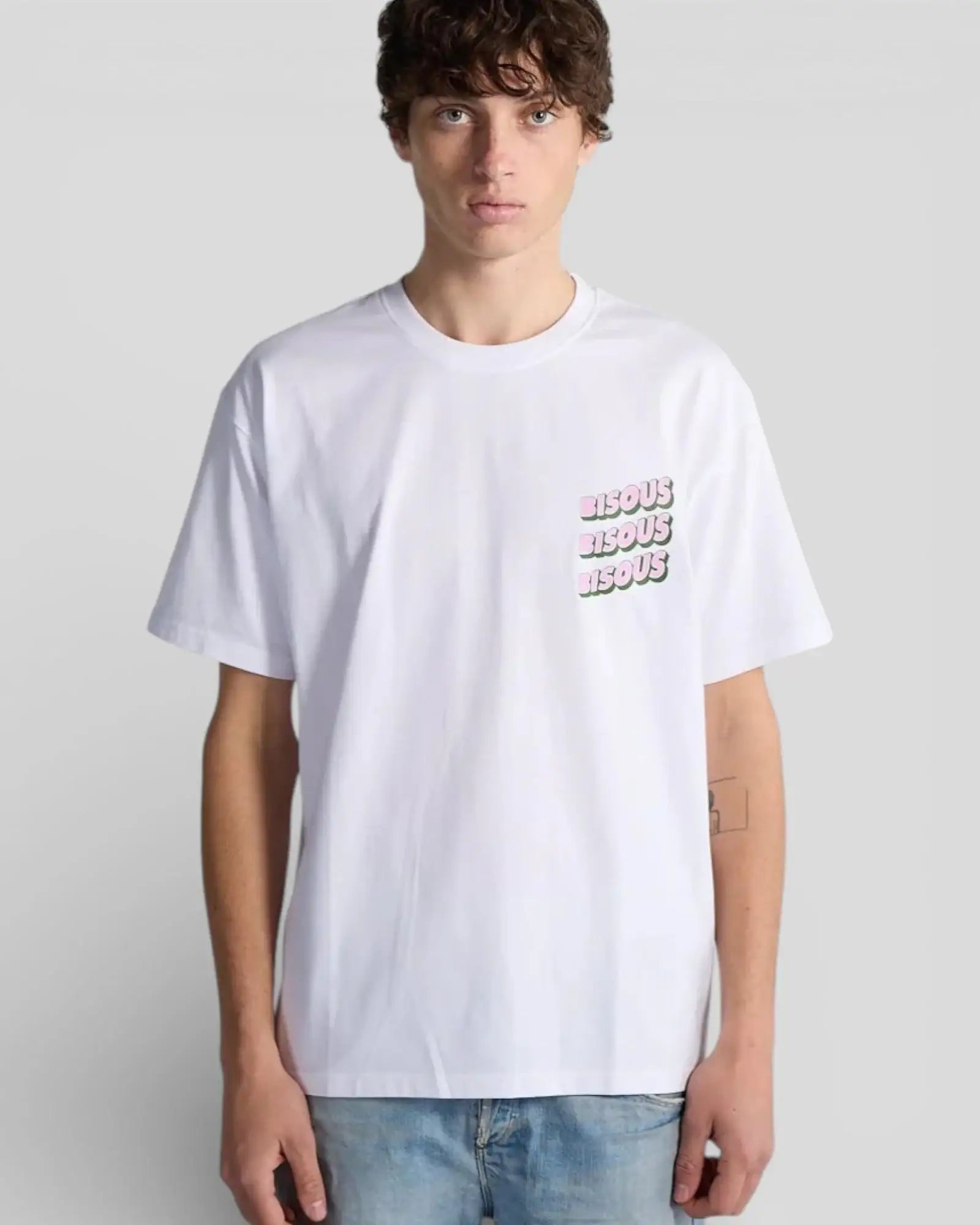 Bisous Skateboard || Sonics T-Shirt - White Bisous Skateboards