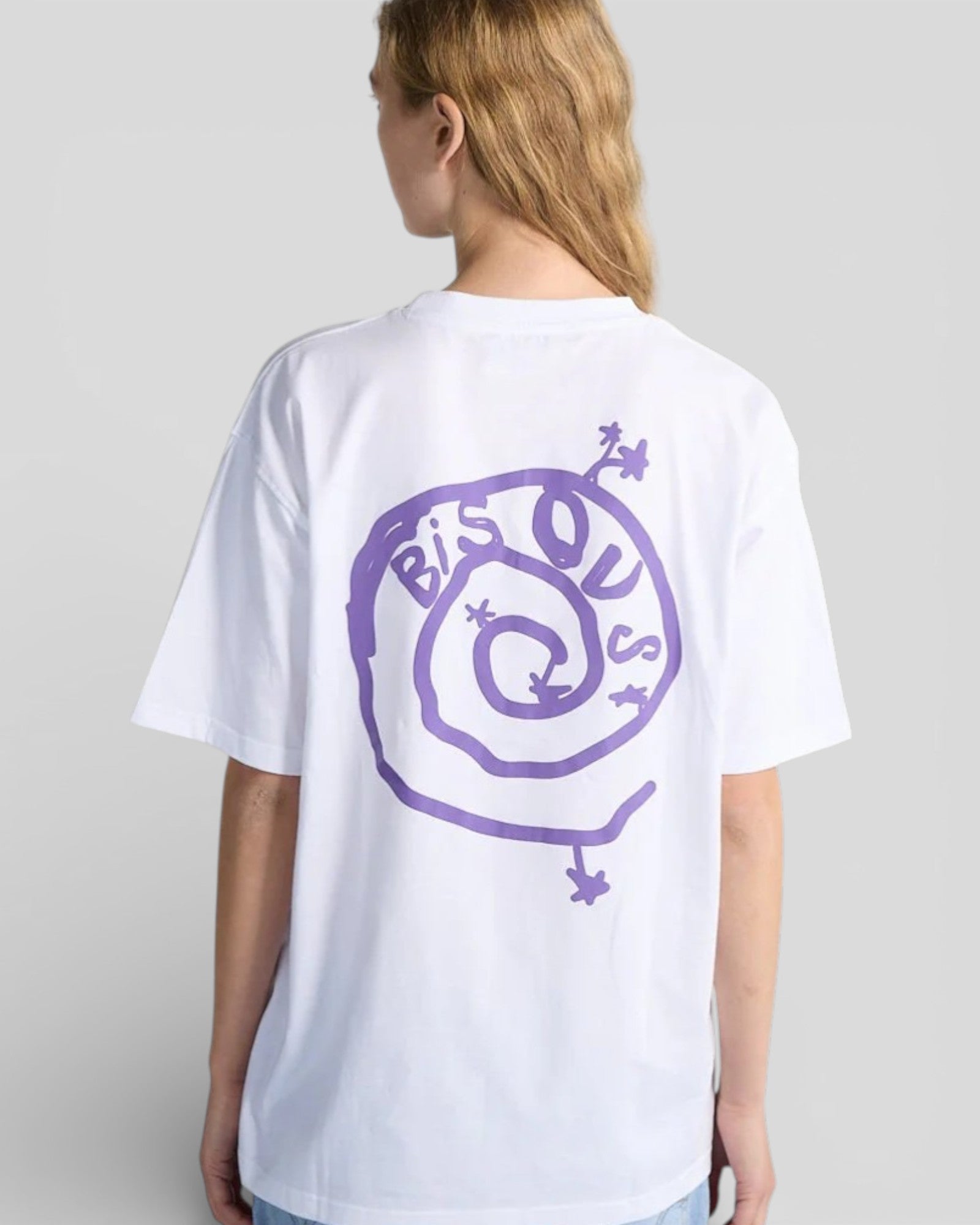 Bisous Skateboard || Spiral T-Shirt - White Bisous Skateboards