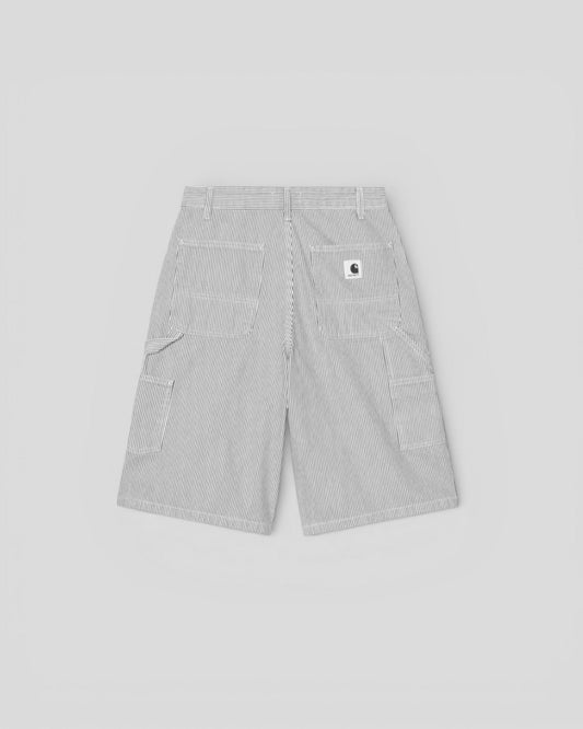 Carhartt || W' Mercer Single Knee Short - Mercer Stripe, Graphite / Wax, Stone washed Carhartt