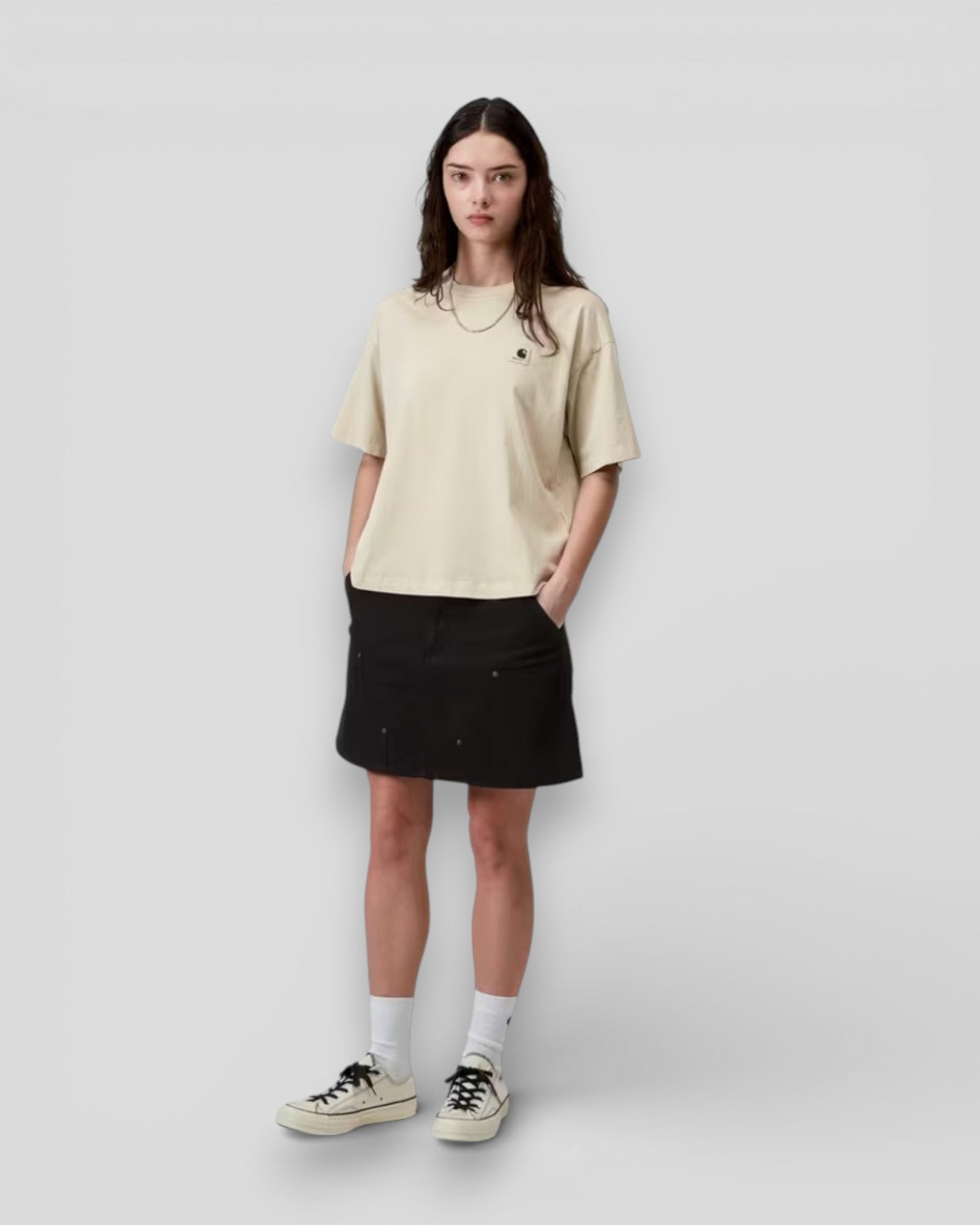 Carhartt || W' S/S Nelson T-Shirt - Stone Garment Dyed Carhartt