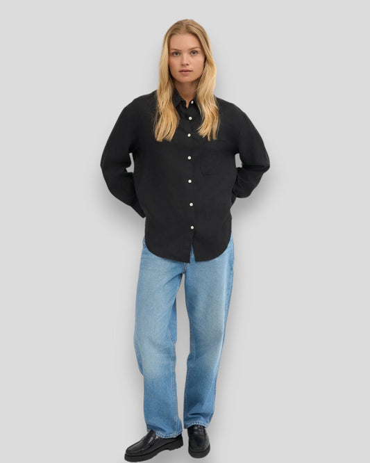 Colorful Standard || Linen Oversized Shirt - Deep Black Colorful Standard