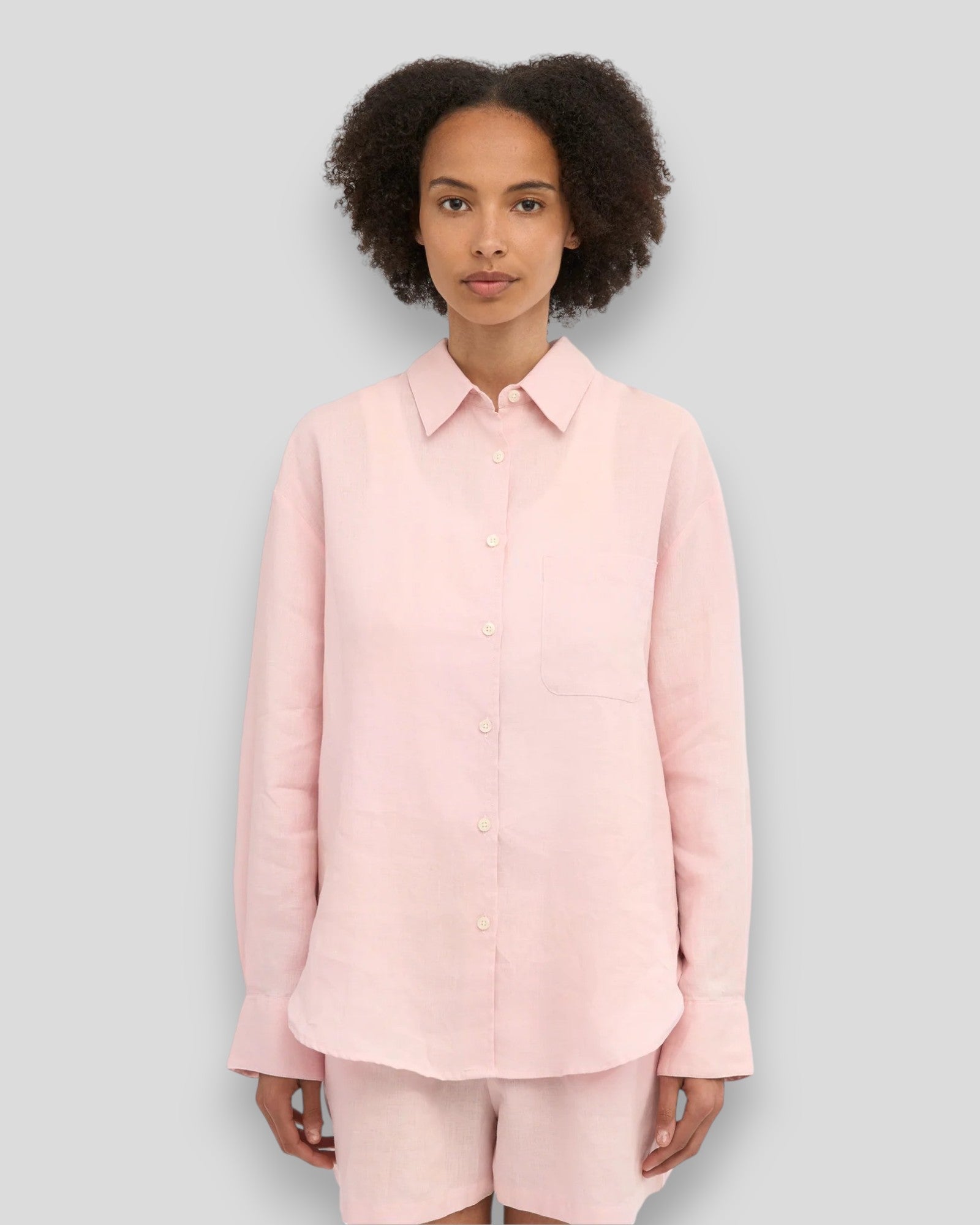 Colorful Standard || Linen Oversized Shirt - Faded Pink Colorful Standard