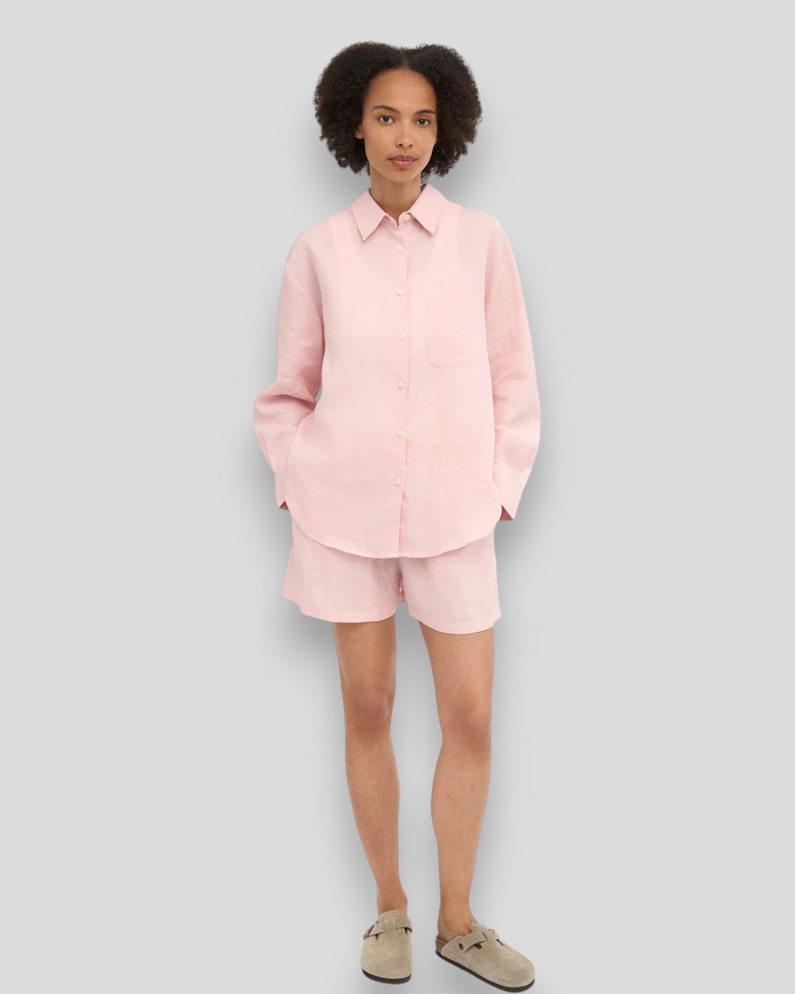 Colorful Standard || Linen Oversized Shirt - Faded Pink Colorful Standard