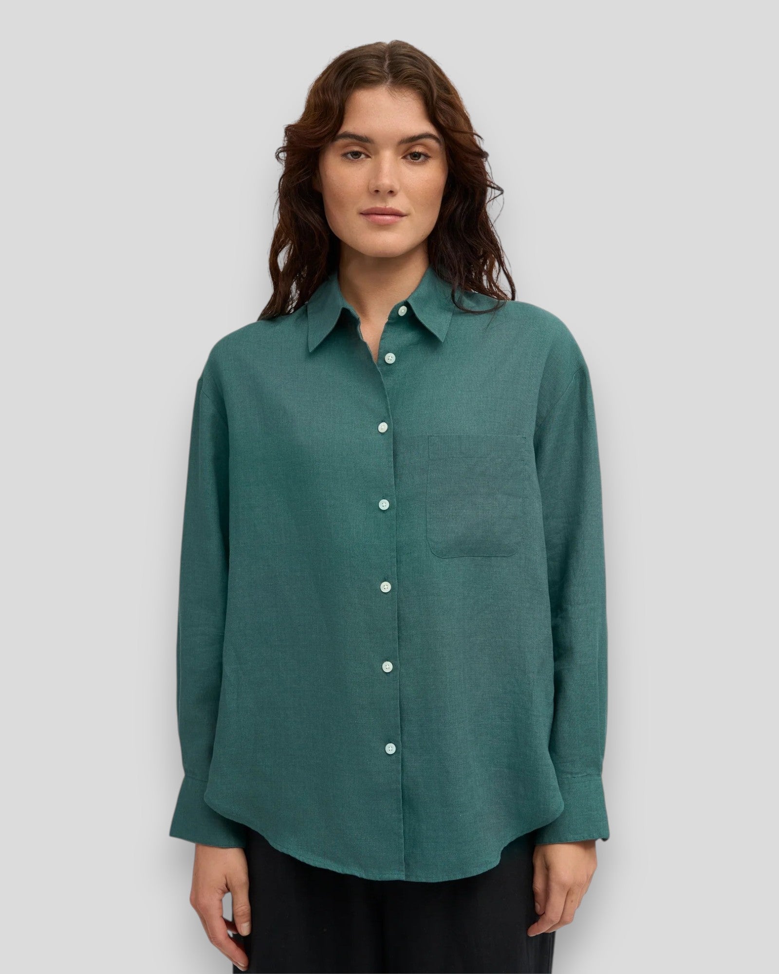 Colorful Standard || Linen Oversized Shirt - Ocean Green Colorful Standard