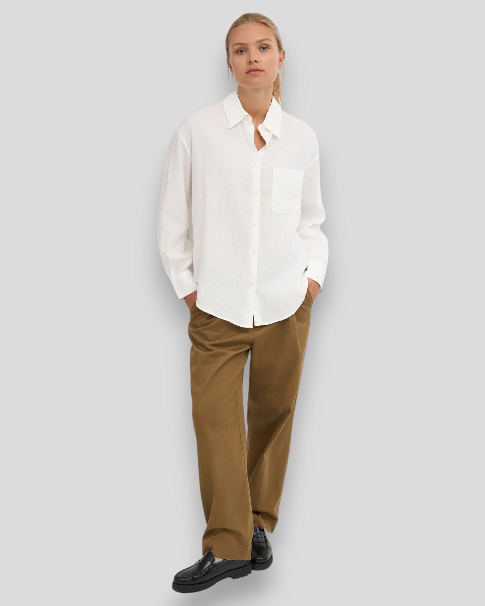 Colorful Standard || Linen Oversized Shirt - Optical White Colorful Standard