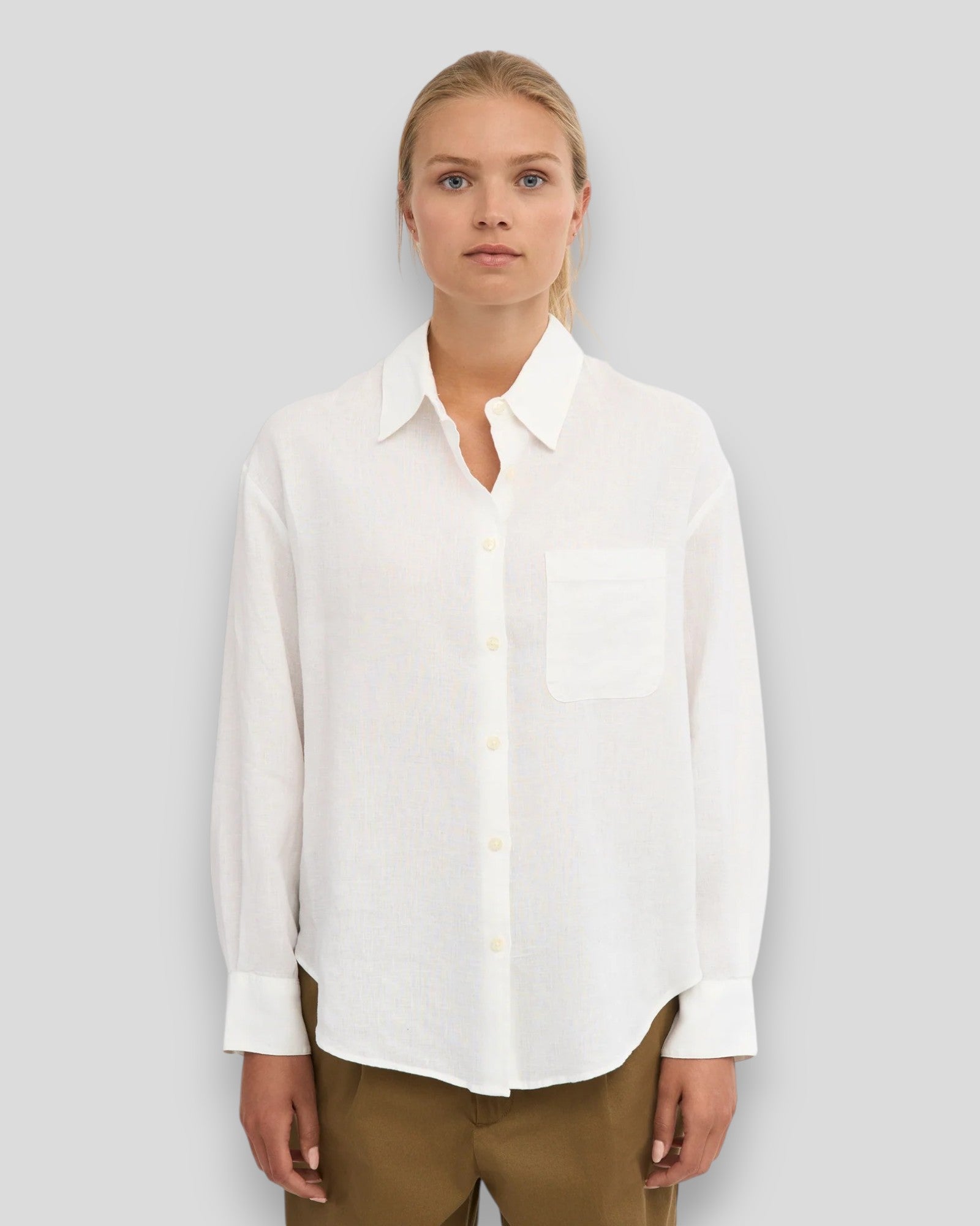 Colorful Standard || Linen Oversized Shirt - Optical White Colorful Standard