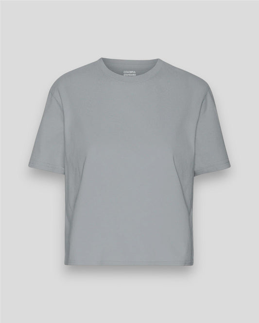 Colorful Standard || Organic Boxy Crop Tee - Steel Blue Colorful Standard