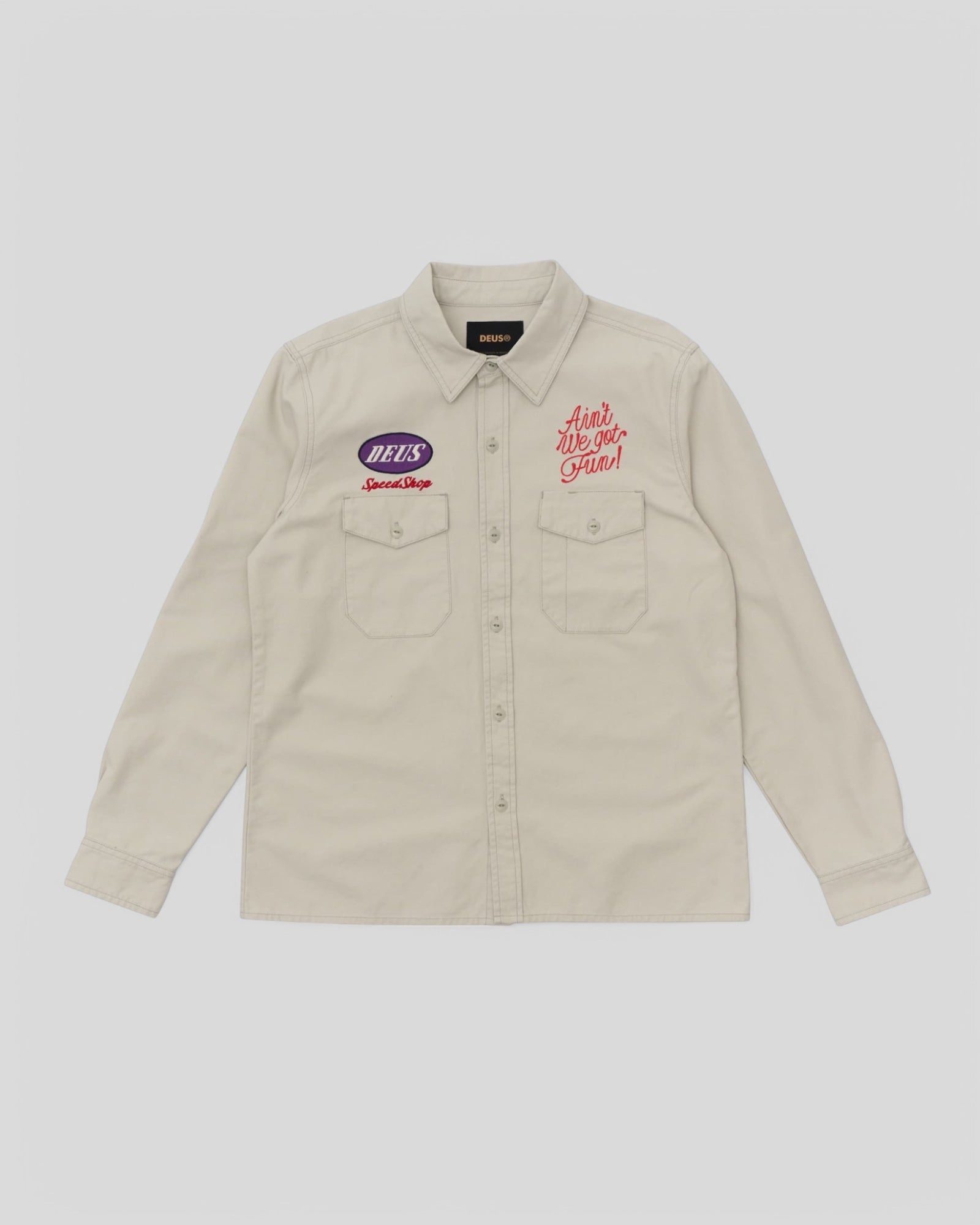 Deus || Tin Lizzie Shirt - Dirty White -M"