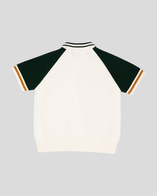 Goodies Sportives || Biker Premium Knit Polo - Green / Ecru Goodies Sportive