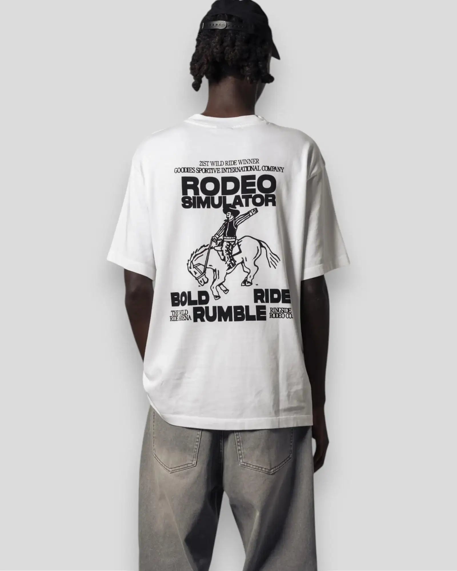 Goodies Sportive || Rodeo Simulator Tee - White Goodies Sportive