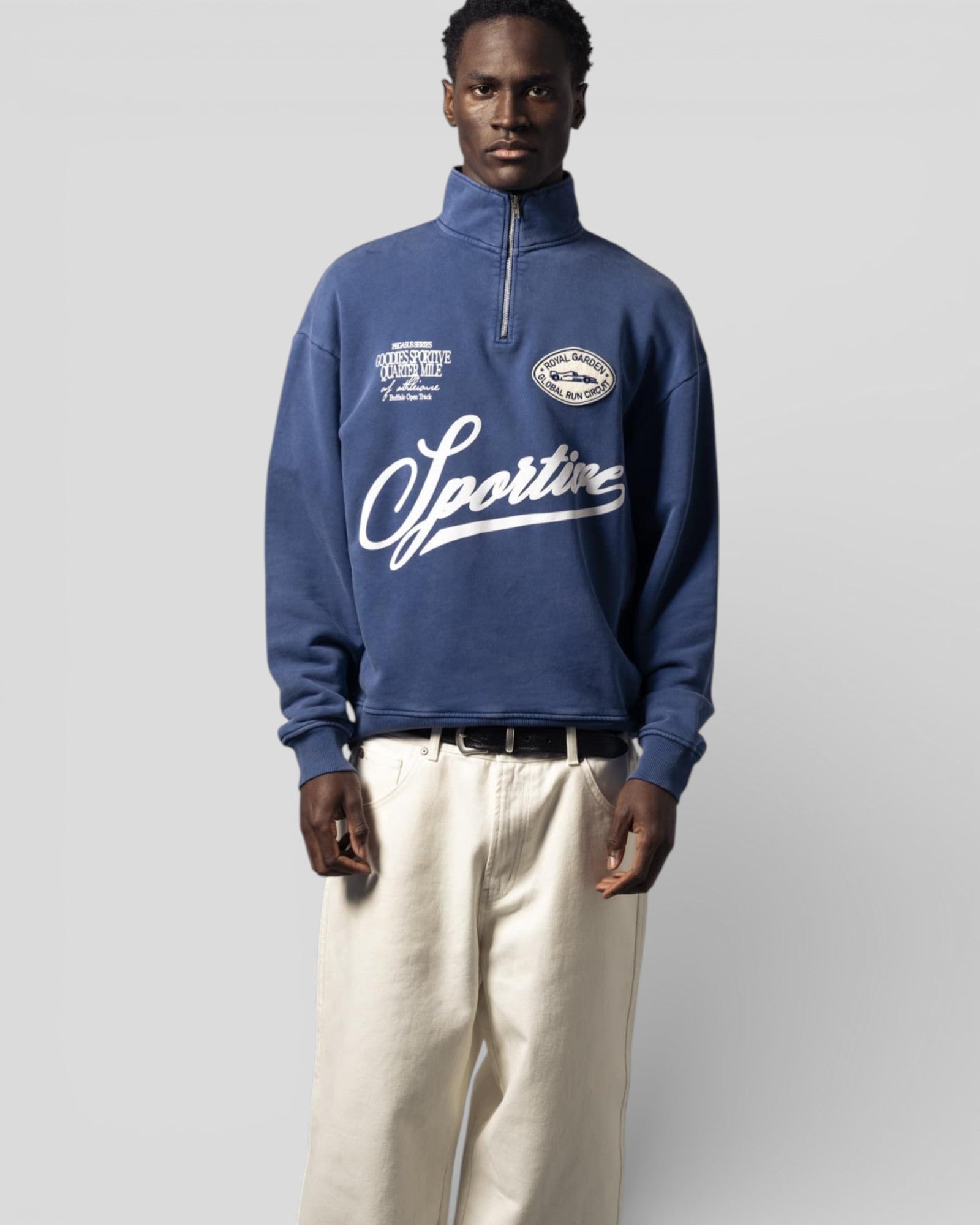 Goodies Sportive || Royal Garden Half Zipper - Blue Goodies Sportive