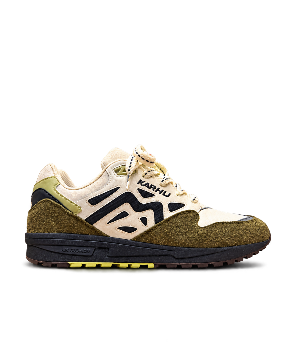 Karhu || Legacy 96 – Avocado/Chocolate, vue de profil avec ombre naturelle