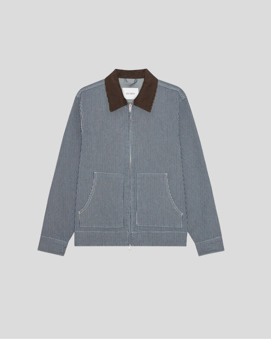 Les Deux || Robert Striped Jacket - Dark Navy Les Deux