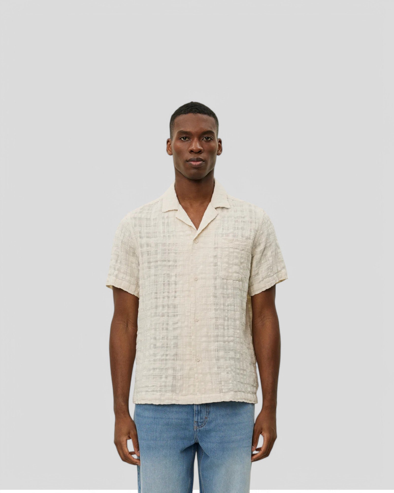 Les Deux || Lesley Slub SS Shirt 2.0 - Ivory Les Deux