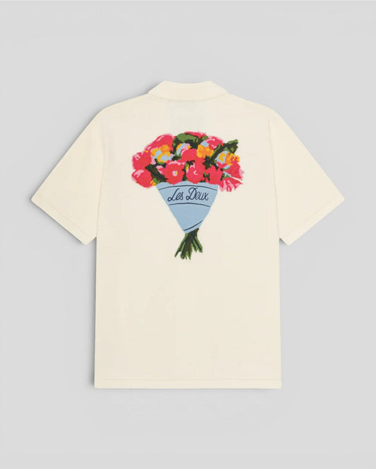 Les Deux || Bouquet Knitted SS Shirt - Eggnog White Les Deux