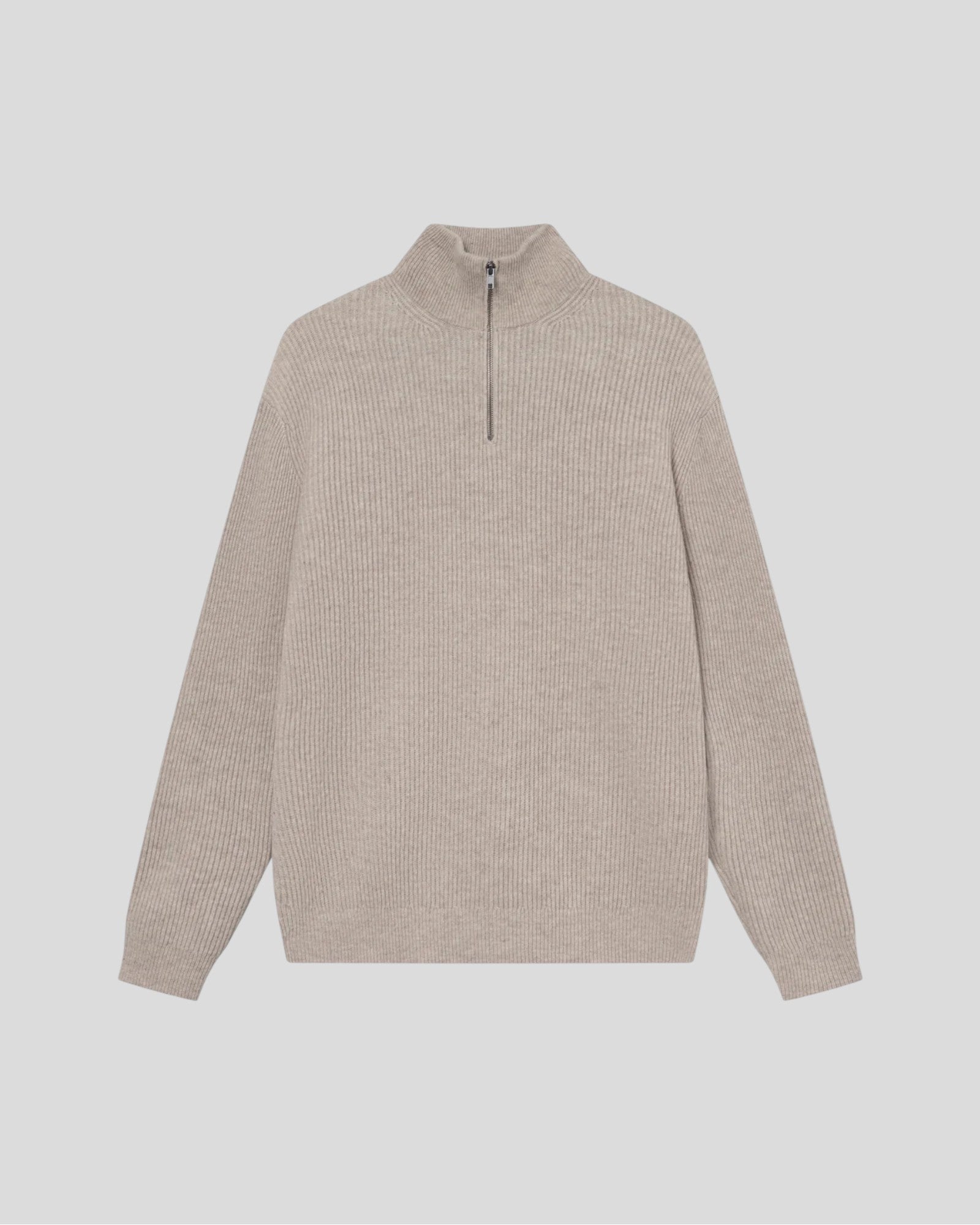 Les Deux || Eduard Half Zip Knit Jumper - Light Sand Les Deux