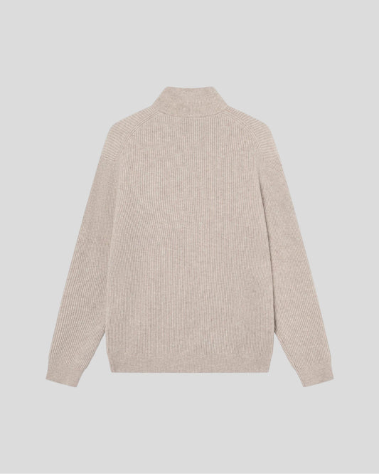 Les Deux || Eduard Half Zip Knit Jumper - Light Sand Les Deux