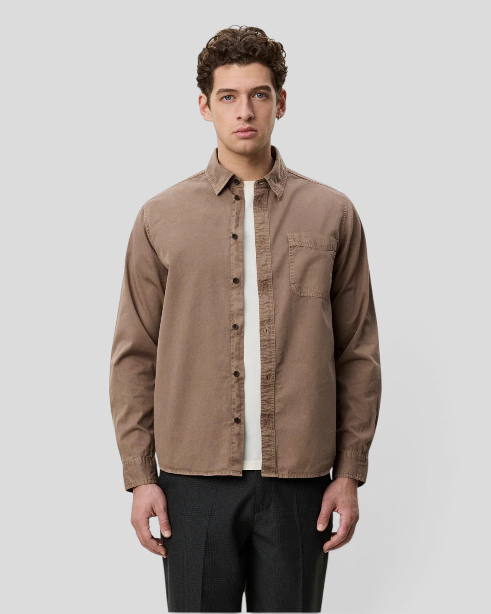 Les Deux || Garment Dyed Shirt - Caribou Carhartt