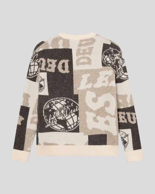 Les Deux || Globe Crewneck Knit - Dark Sand