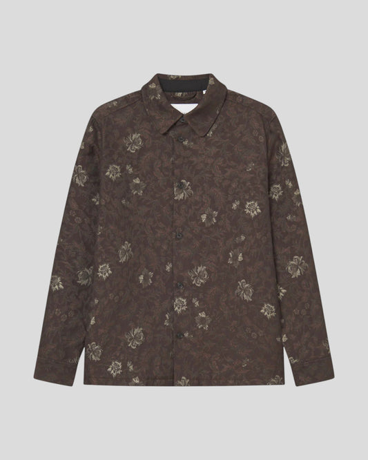 Les Deux || Kaleb Flower Jacquard Overshirt - Monk's Robe Les Deux