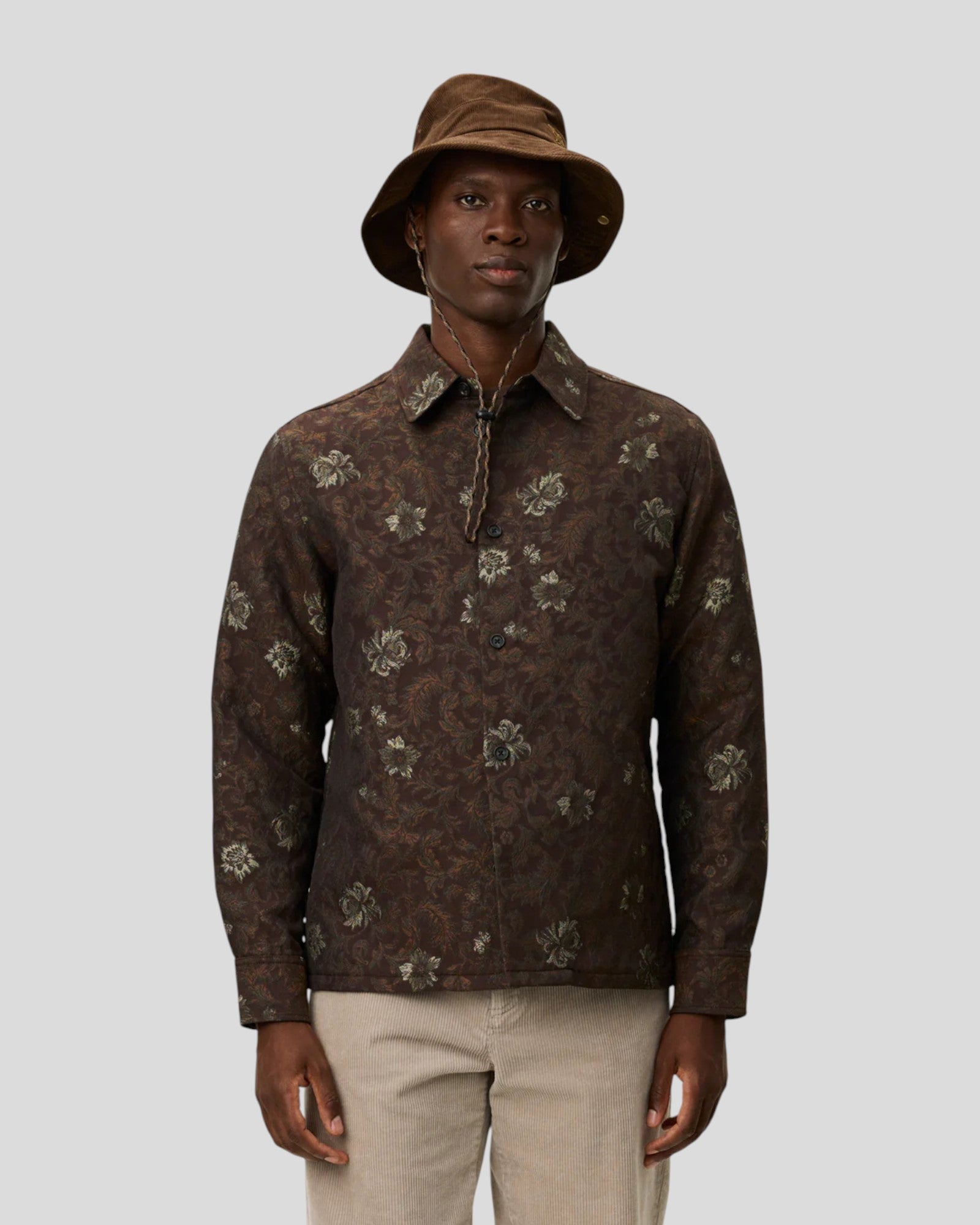 Les Deux || Kaleb Flower Jacquard Overshirt - Monk's Robe Les Deux