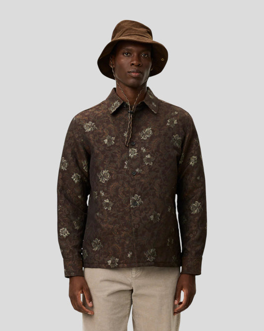 Les Deux || Kaleb Flower Jacquard Overshirt - Monk's Robe Les Deux