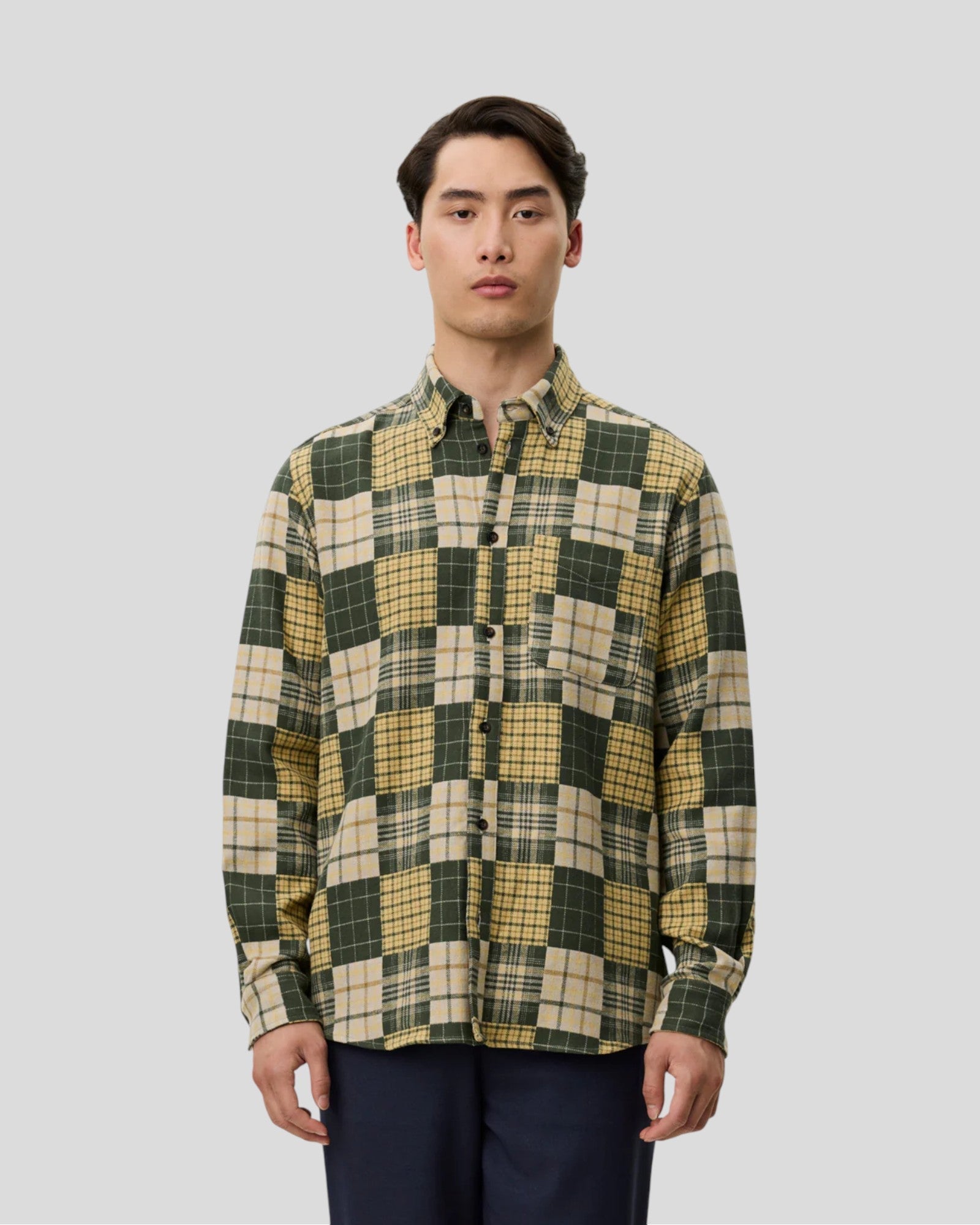 Les Deux || Kent Patchwork Check Shirt - Duffel Bag Les Deux