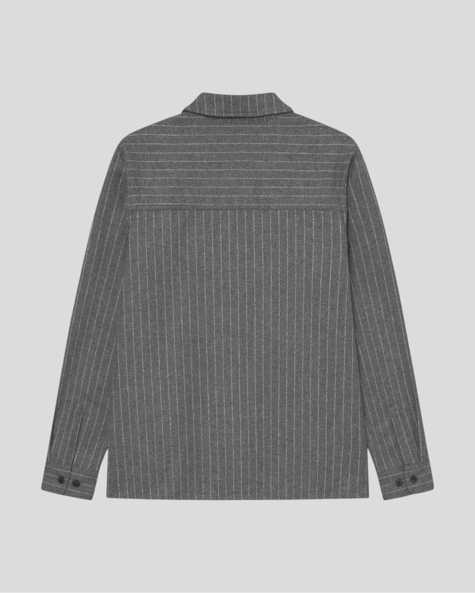 Les Deux || Layton Pinstripe Mouliné Overshirt - Grey Melange Les Deux
