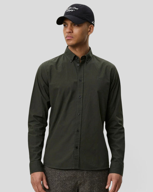 Les Deux || Light Oxford Shirt - Rosin Green Les Deux