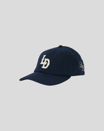 Les Deux || Felt Logo Dad Cap - Dark Navy Blue Les Deux