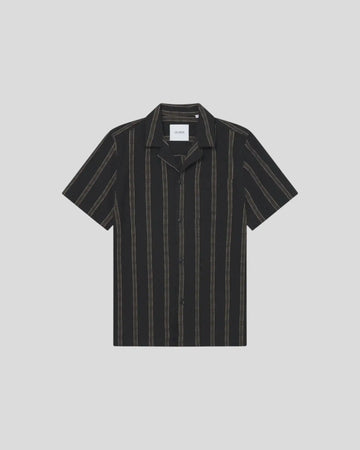 Les Deux || Lukas Check Dobby SS Shirt - Black Les Deux
