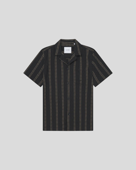 Les Deux || Lukas Check Dobby SS Shirt - Black Les Deux