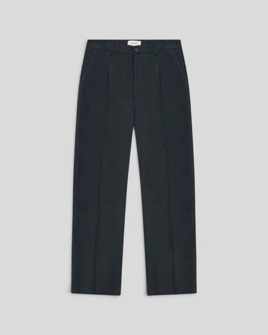 Les Deux || Pleated Twill Suit Pants - Dark Blue Night Les Deux