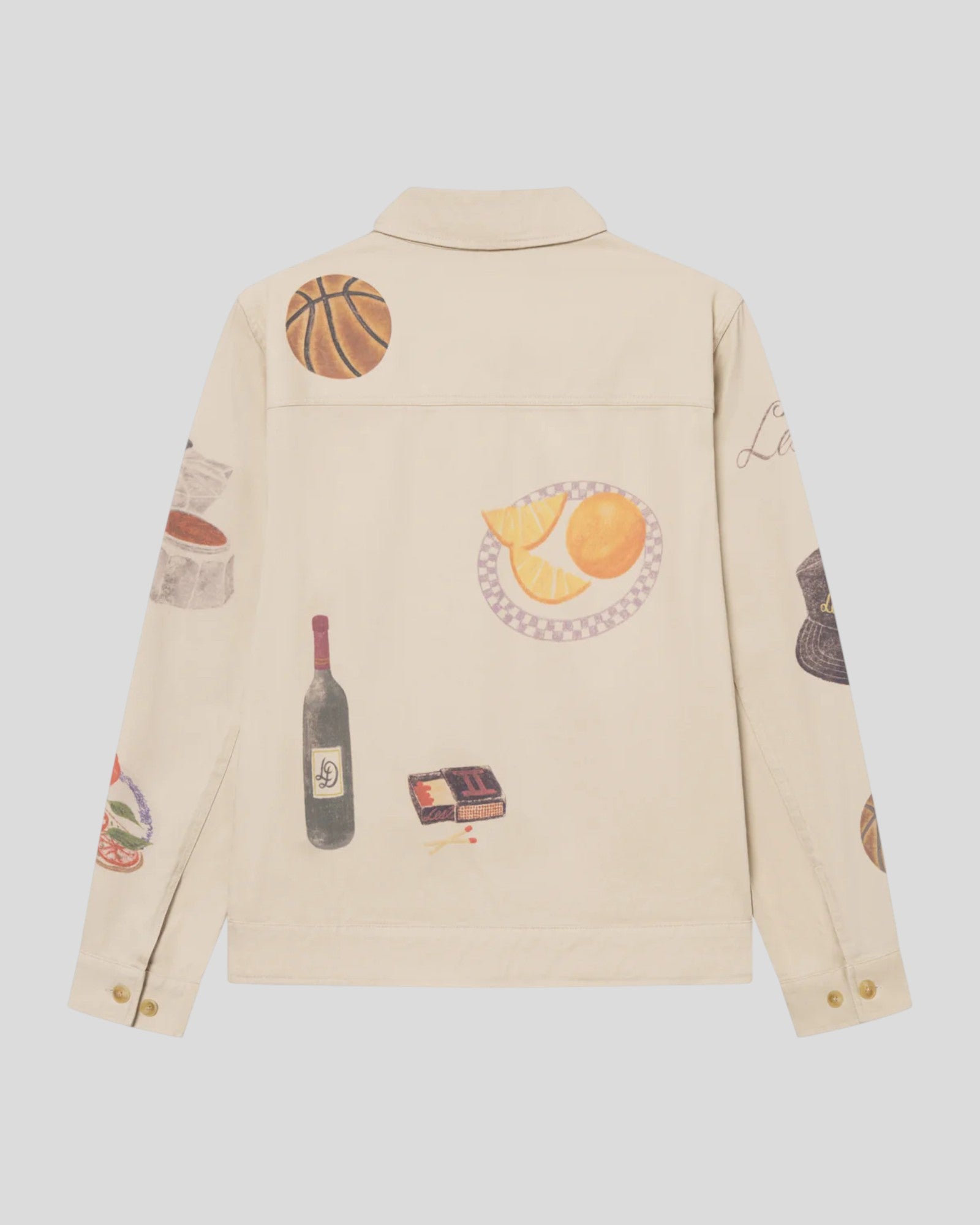 Les Deux || Robert AOP Twill Jacket - Oyster Gray / White Les Deux