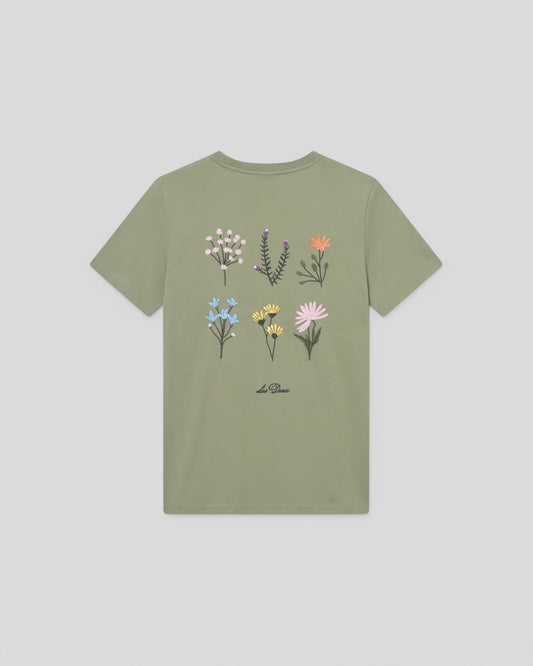 Les Deux || Wild Flower T-Shirt - Oil Green Les Deux