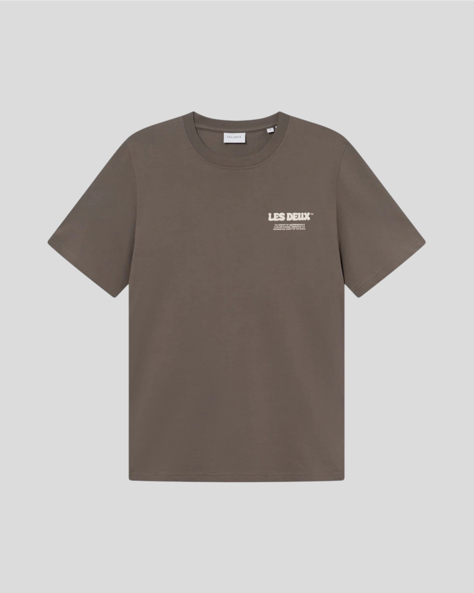 Les Deux || Ben Dynamic T-shirt - Mountain Grey Brown Les Deux