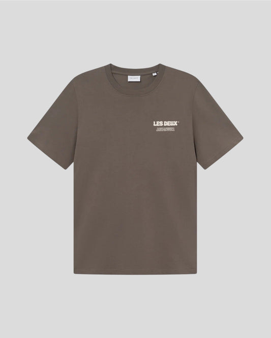 Les Deux || Ben Dynamic T-shirt - Mountain Grey Brown Les Deux