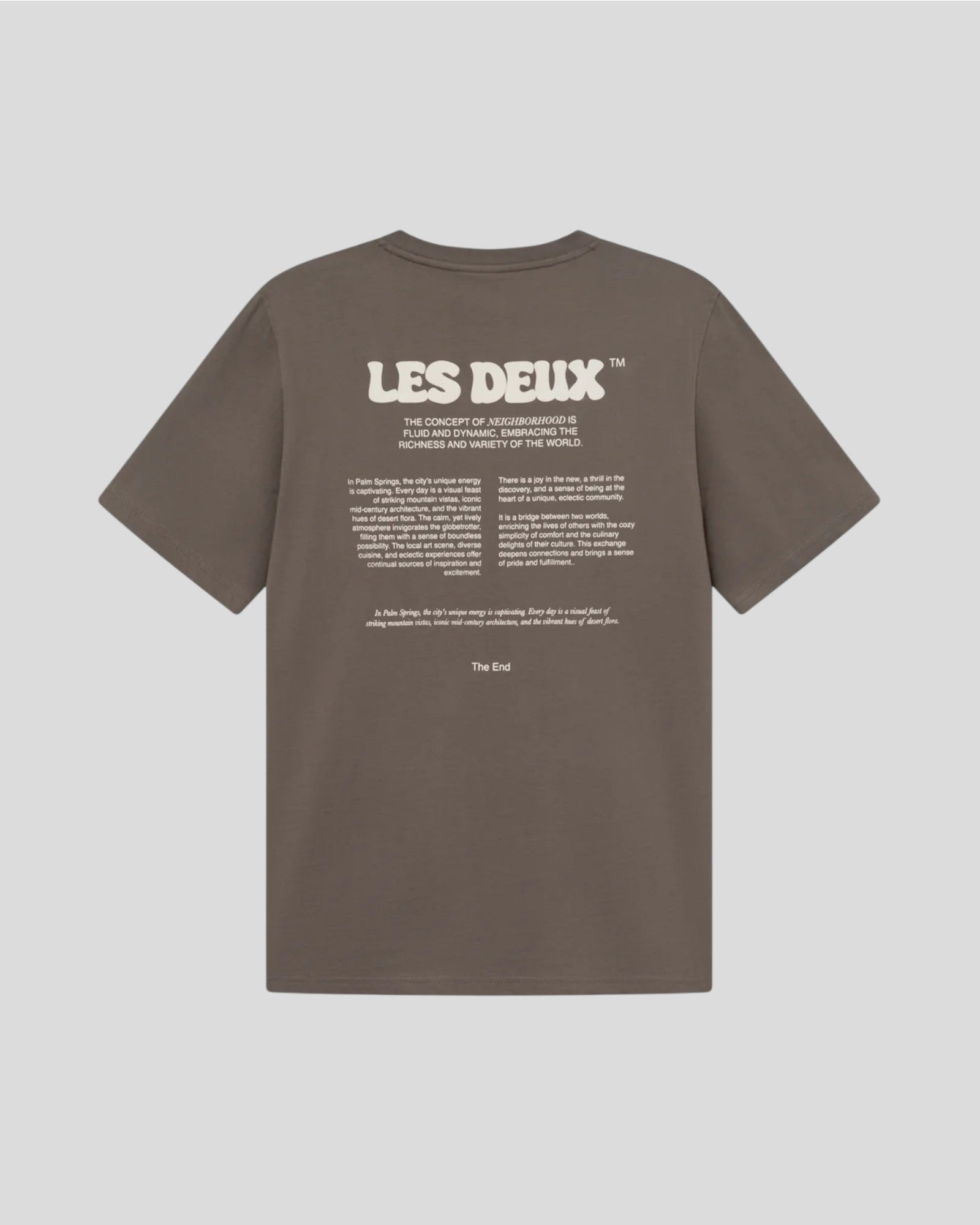 Les Deux || Ben Dynamic T-shirt - Mountain Grey Brown Les Deux