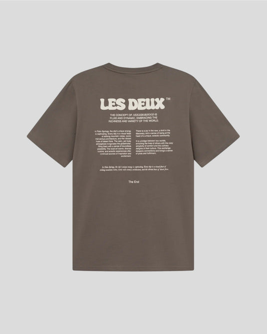 Les Deux || Ben Dynamic T-shirt - Mountain Grey Brown Les Deux