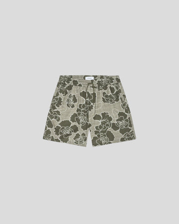 Les Deux || Charlie Poppy AOP Shorts - Olive Night Les Deux