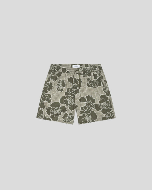 Les Deux || Charlie Poppy AOP Shorts - Olive Night Les Deux